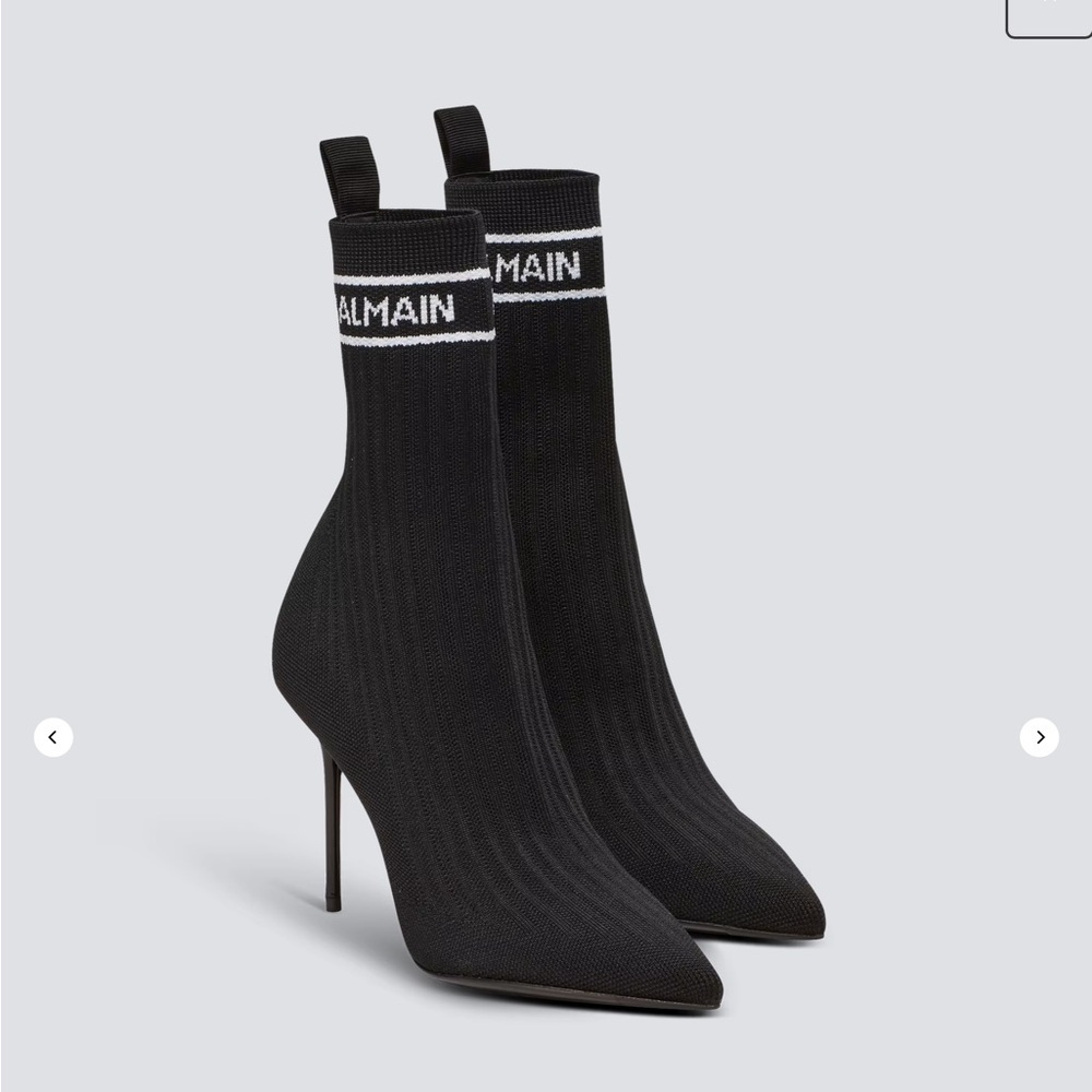 Balmain women Skye knit ankle boots heels black size 38